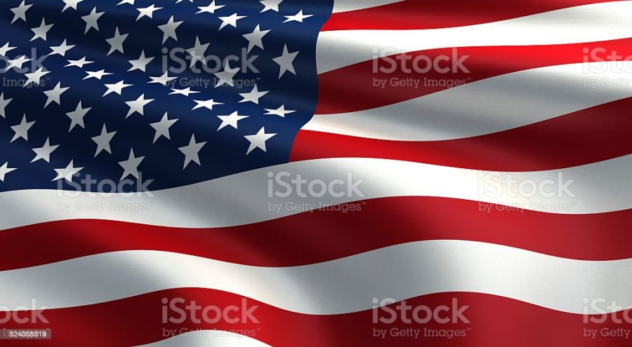 3d render Flag of the United States (close-up)