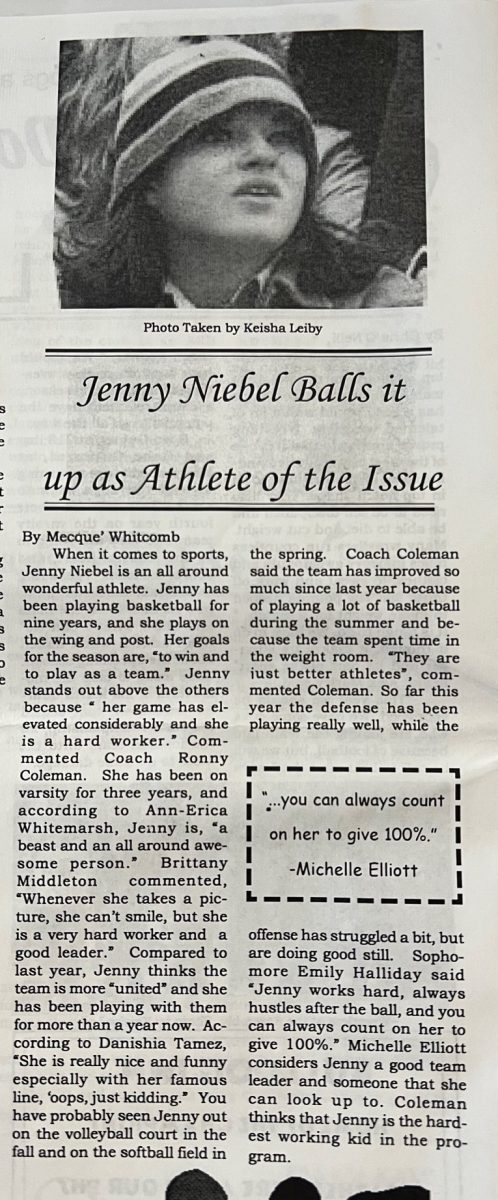 Jenny Niebel Balls it up as Athlete of the Issue