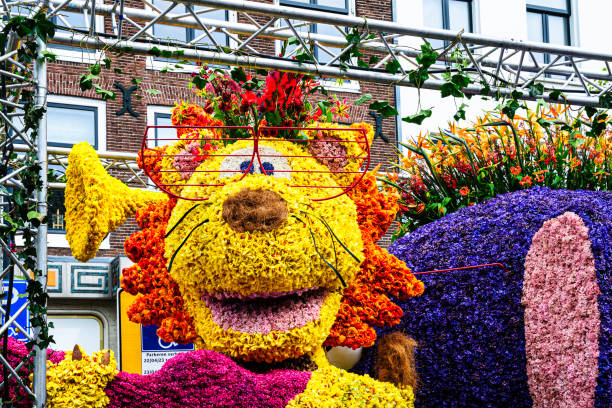 Flower floats parade in Haarlem in the Netherlands